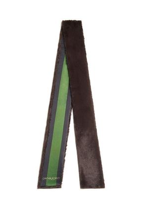 Cynthia Rowley Out East Faux Fur Silk Scarf in Brown at Nordstrom
