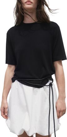 Mango Elbow Sleeve Sweater in Black at Nordstrom, Size X-Small