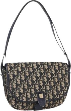Dior Pre-owned Vintage Canvas Schoudertas - Dames - Vintage Schoudertas - Blauw - ONE Size - Leer - Vintage