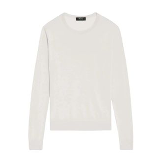 Theory Trui met ronde hals in Regal Wool - Dames - Ronde hals truien - Wit - M - Wol - Truien & Vesten