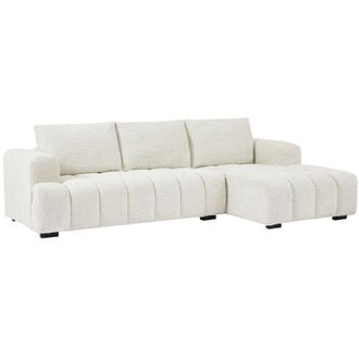 Vente-Unique Divano angolare destro in tessuto testurizzato beige BENOLA