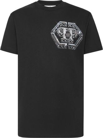 Philipp Plein T-shirt Ronde Hals SS - Heren - T-shirts - Zwart - 4XL - Katoen - Tops