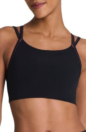 Spanx Keep Chill Faux Layer Sports Bra in Very Black at Nordstrom, Size X-Small