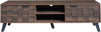 Urban Meuble Mueble de TV moderno con efecto madera oscura, puertas y estantes