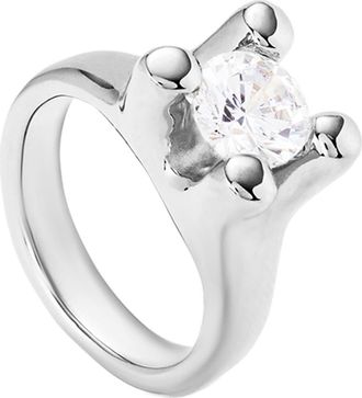 UNOde50 Sterling Silver-Plated Ring with White Cubic Zirconia at Nordstrom, Size 7.5