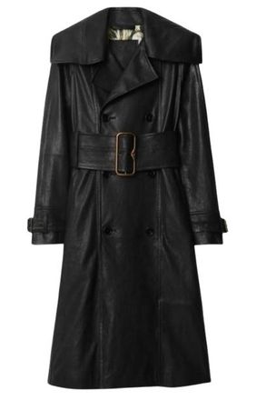 Burberry Runway Collection Black Leather Coat 2025 Size XS