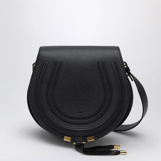 Chlo&eacute; Black Saddle Marcie bag in grained leather