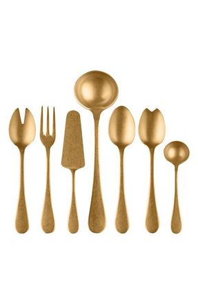 Mepra Pewter 7-Piece Place Serving Set in Gold at Nordstrom