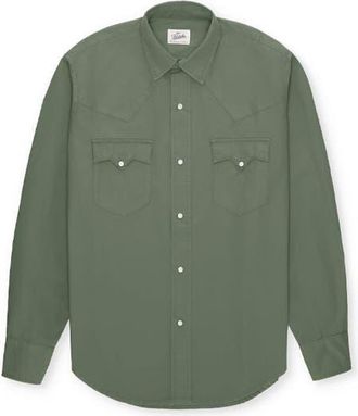 Fortela Kayace Texan Cotton Shirt in Green at Nordstrom, Size Xx-Large Eu