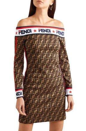 Fendi x Fila Bardot Monogram Midi Dress Size XS