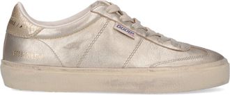 Golden Goose Silver Soul-Star Metallic Goat Leather Sneakers