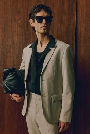 H&M Slim-fit single-breasted jacket in Beige at Nordstrom, Size 46