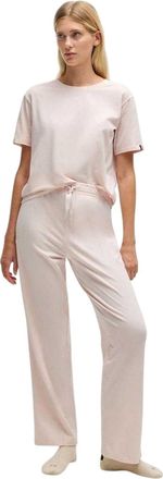 Off-white Off White Gestreepte pyjamabroek voor dames met een relaxte pasvorm (Pastel Roze)