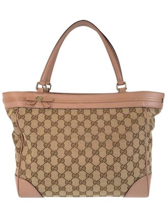 Gucci Mayfair Gg Canvas Leather Tote Bag (Authentic Pre-Loved)