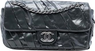 Chanel Pre-owned Vintage Flap Shoulder Bag - Dames - Vintage Schoudertas - Zwart - ONE Size - Leer - Vintage