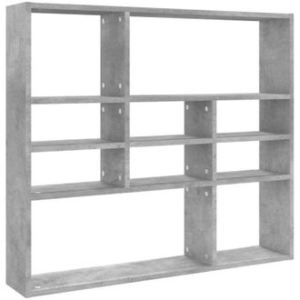 vidaXL Vidaxl - Estanter&iacute;a De Pared Contrachapada Gris Hormig&oacute;n 90x16x78 Cm