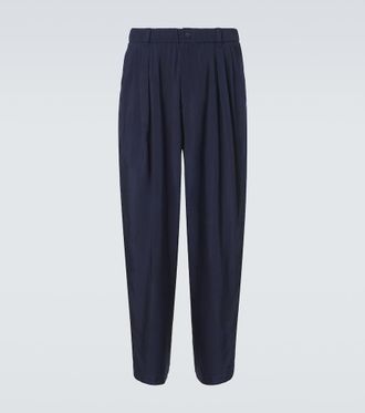 Giorgio Armani Pleated twill tapered pants
