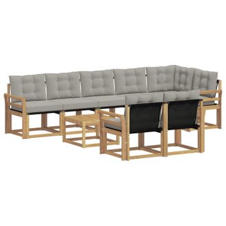 vidaXL Conjunto De Sof&aacute;s De Exterior 9 Pcs Blanco Y Gris Claro Vidaxl
