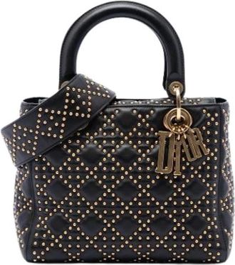 Dior Pre-owned Lady Dior Handbag - Dames - Pre-owned - Zwart - Maat: ONE Size Leer