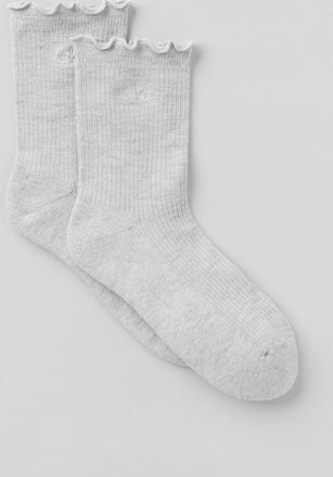 Alo | Womens Lettuce Edge Socks in Athletic Heather Grey, Size: Medium/Large