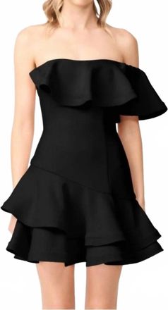 Elliatt Ava Asymmetrical Mini Dress In Black