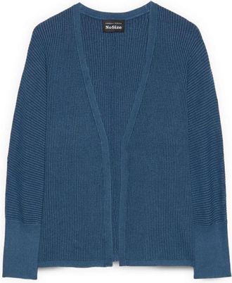 Fiorella Rubino Gebreide vest met denim-effect - Dames - Vesten - Blauw - Xs/S - Denim - Truien & Vesten