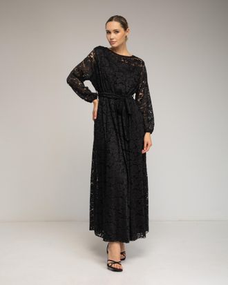 Tantra Lange kanten jurk met elastische tailleband