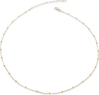 Monica Vinader Mixed Metal Beaded Chain Necklace in Silver at Nordstrom Rack