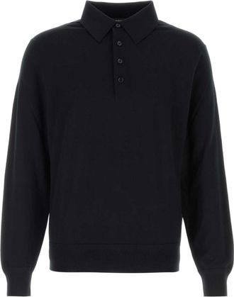 Tom Ford Black Solid Shirt Collar Polo