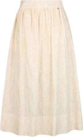 Liu Jo Wide Silhouette Midi Skirt With Floral Embroidery