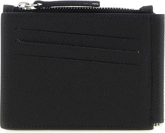 Maison Margiela Leather with Logo Detail Wallet - Black