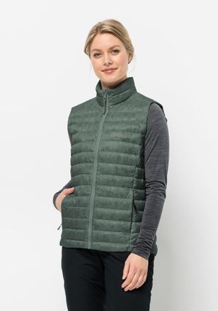 Jack Wolfskin Daunenweste JACK WOLFSKIN PILVI DOWN VEST W RDS, Damen, Gr. XXL (48), gr&uuml;n (hedge, gr&uuml;n), OBERSTOFF: 100% POLYESTER; Futter: 100% POLYESTER; F&Uuml;LLUNG: 