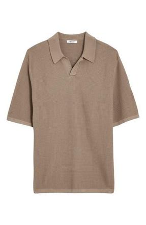 Madewell Marigold Waffle Stitch Polo in Telluride Stone at Nordstrom Rack, Size X-Large