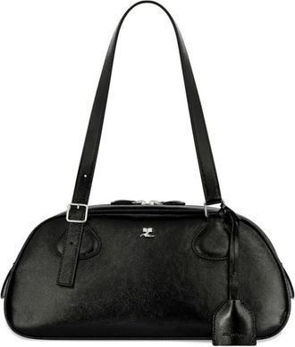 Courr&egrave;ges Zwarte Zijde & Nylon Tassen - Dames - Schoudertassen - Zwart - ONE Size - Nylon - Tassen