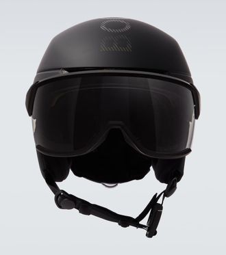 Bogner Leather-trimmed ski helmet