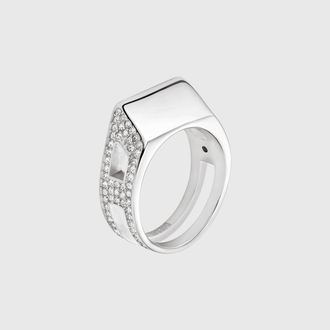 Diesel Stainless steel pave band ring - Rings - Unisex - Silver