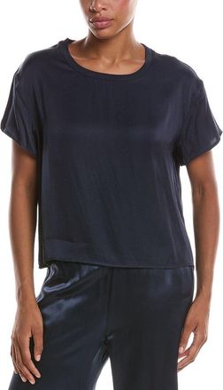 perfectwhitetee Perfectwhitetee Delphine Luxe Satin Crewneck T-Shirt