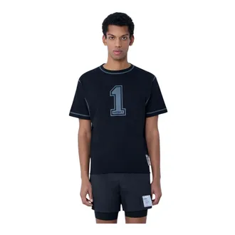 SATISFY Logo Motif Cotton Jersey T-Shirt - male - SATISFY - T-Shirts - Black - S - Tops