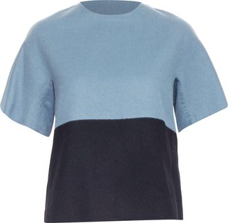 The Row bicolor crew neck half sleeve top