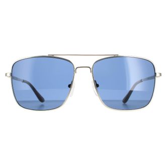 Calvin Klein Square Mens Silver Smoke Grey CK19136S Metal - One Size