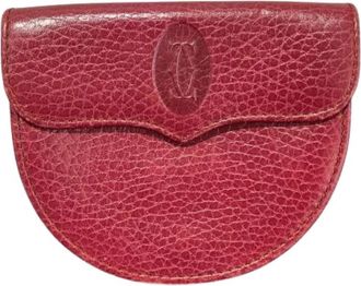 Cartier Pre-owned Must Line Leren Portemonnee - Dames - Vintage Accessoires - Rood - ONE Size - Leer - Vintage