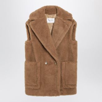 Max Mara Kamelfarbene Weste aus Teddystoff von Max Mara