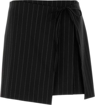 Sportmax Black Stripes Above Knee Skirt