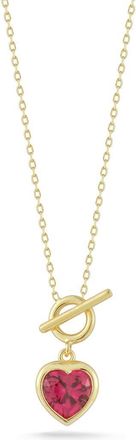 Sphera Milano Cubic Zirconia Heart Toggle Pendant Necklace in Gold/Red at Nordstrom Rack