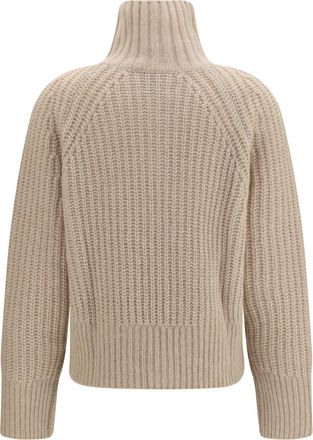 Allude Womens Ribbed Troyer Sweater With Zip 48 Kashmir-Capra Hircus; Silk Kashmir/capra