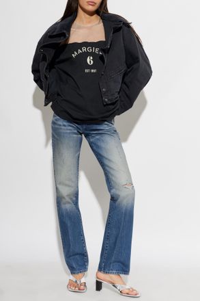 Maison Margiela Jeans With A vintage Effect, Womens, Navy Blue
