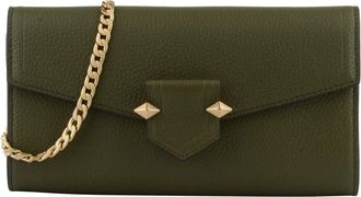 Pourchet S&egrave;vres Clutch - Dames - Clutches - Groen - ONE Size - Leer - Tassen