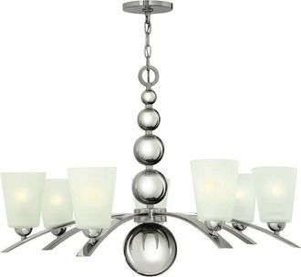 Loops 7 Bulb Chandelier LIght Highly Polished Nickel LED E27 60W