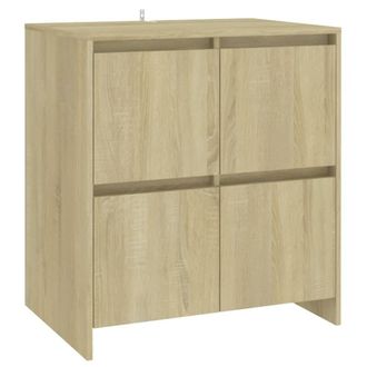 Berkfield Home Sideboard Sonoma Oak 70x41x75 cm Engineered Wood in Light Tan | Size: 70 x 41 x 75 cm