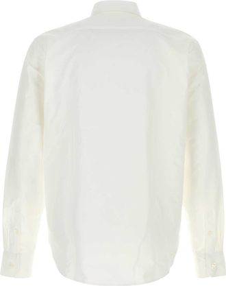 Prada Mens White Poplin Shirt Bianco Exterior: Cotton Camicie